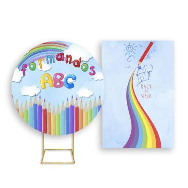 Imagem de Painel De Festa Redondo 1,50x1,50 + Painel Vertical 1,50x2,20 - Format