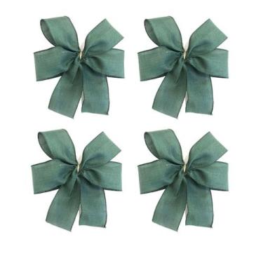 Imagem de Laço Verde Liso Árvore Natal Luxo Decoração Guirlanda 18un - Decorally