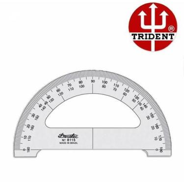 Imagem de Transferidor em Acrílico 3mm 180º 15cm Trident - Mod. 8115