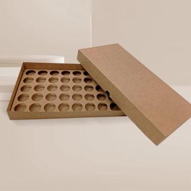 Imagem de 10 Caixas Kraft para 50 doces com Berço Removível sem Visor - Embalage