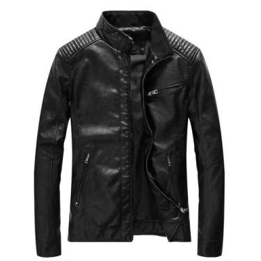 Imagem de Jaqueta moda masculina de couro - Fox 8, Preto, XGG
