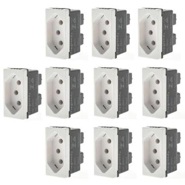 Imagem de 10x Modulo Tomada 10a  250v 615038+ Pial Plus+(mais) Branco - legrand