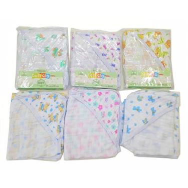 Imagem de Toalha Fralda Soft Com Capuz Bebê 85x85cm - 100% Algodão - Dugu, Neutr
