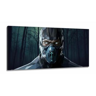 Imagem de Quadro Mortal Kombat Sub Zero decorativo em Tecido Canvas 130x60 - Wal