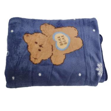 Imagem de Manta Cobertor Infantil Aveludado Toque Macio Urso Mantinha - ideal im