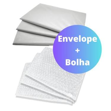 Imagem de Kit Envelope de Segurança 20x30 Branco + Saco Bolha Separado 50 Un - S