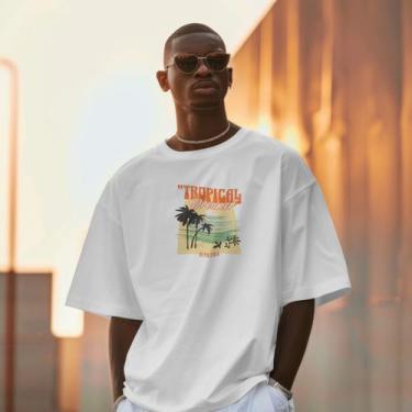 Imagem de Camiseta Masculina Casual Polo Blu Tropical em Algodão do P ao EXG, Br