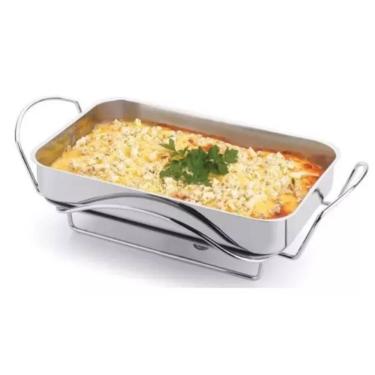 Imagem de Rechaud Assadeira Tampa Inox 5 Peças Forma+ Queimador
