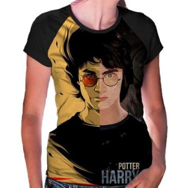 Imagem de Camiseta Raglan Baby Look Harry Potter Ref:212 - smoke, Preto, G
