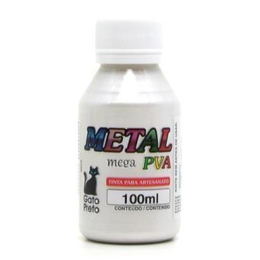 Imagem de Tinta Metal Mega PVA Metálica 100ml - Gato Preto, 351 - BRANCO