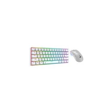 Imagem de Kit Gamer Set 02 Rise Mode White Brown, Teclado Mecânico GM1 White RGB Brown, Mouse G1 Pro White 12000 DPI, Branco - RM-GS02-WBRO