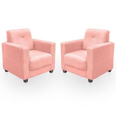 Imagem de Kit Poltrona Cadeira para Sala Confortável Reforçada Veneza Suede - Be