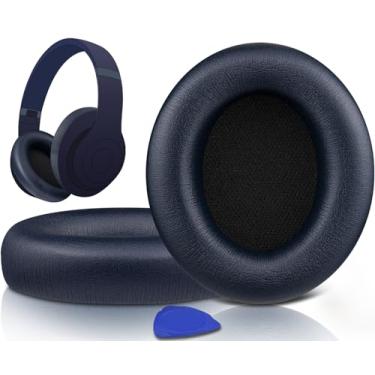 Imagem de SOULWIT Almofadas de Substituição para Beats Studio Pro Fones de Ouvido Sem Fio com Cancelamento de Ruído, Com Couro Proteico Macio, Espuma de Isolamento de Ruído - Azul Marinho