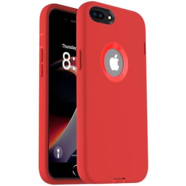 Imagem de ORIbox Capa compatível com iPhone 7 Plus, compatível com iPhone 8 Plus, capa fosca translúcida com bordas macias, leve
