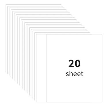 Imagem de Papel cartolina branco de 21 x 28 cm, papel grosso de 250 g/m2 g/m2 - papel de construção branco premium com 20 folhas, papel para impressora dupla face, para cartões de Natal, artesanato, convites,