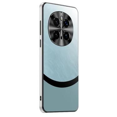 Imagem de HAO RIYLN Capa ultrafina para Honor Magic7/Magic7Pro, capa de couro empresarial com proteção de câmera de metal fosco PC à prova de choque, verde, 7