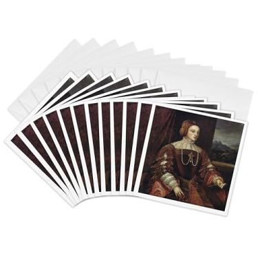 Imagem de 3dRose Retrato de Isabella de Portugal, 1548 por Titian Cartões comemorativos, 15,24 cm x 15,24 cm, conjunto de 12 (gc_170024_2)