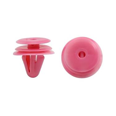 Imagem de uxcell 50 peças de clipes de fixação de acabamento de porta de rebites de plástico rosa para carro automotivo 10 mm