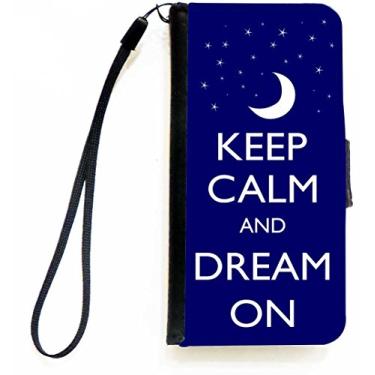 Imagem de Rikki Knight Keep Calm and Dream On - Capa carteira flip azul com aba magnética para Apple iPhone 5c
