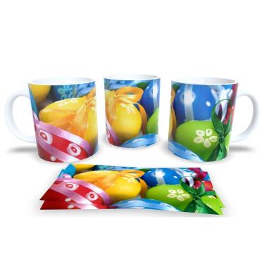 Imagem de Caneca de Porcelana Branca Personalizada Coleção Páscoa
