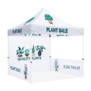 Imagem de Tenda de dossel pop-up temática para venda de plantas, barraca de negócios de jardim e berçário resistente 25 x 25 cm para venda de plantas frescas, barraca de fornecedor de mercado publicitário com