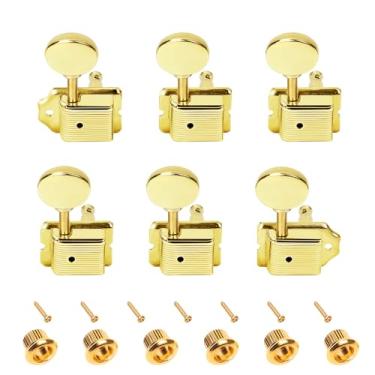 Imagem de Banworks Chaves de afinação de guitarra vintage, proporção 15:1, 1+4+1, afinação de cordas de guitarra de 8 mm (5/40.6 cm) para guitarra Fender/Squier Classic Vibe Tele Strat ST, pacote de 6 JT/JXQ-07