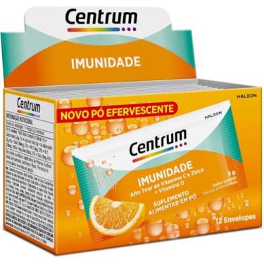 Imagem de Centrum Imunidade Multivitaminico em Sachê, com Vitamina C, Vitamina D e Zinco, Sabor Laranja, 12 Unidades Efervescentes