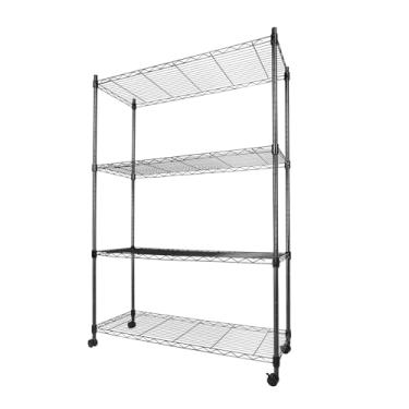 Imagem de Whitmor Prateleira de armazenamento resistente de 4 camadas, capacidade de 362 kg para garagem, cozinha, banheiro, quarto, 91 cm C x 35 cm L x 146 cm A, preta