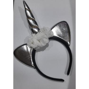 Imagem de Tiara de unicorinio metalizada halloween festas - MC Presentes, Prata