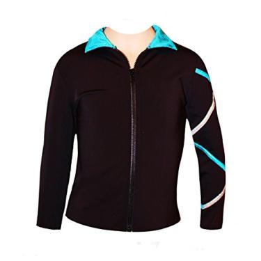 Imagem de Ice Fire Jaqueta Cruzada para Patinação Artística - Prata/Turquesa (Médio Infantil)