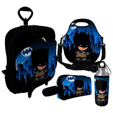 Imagem de Kit Escolar Infantil Mochila de Rodinha + Lancheira Térmica + Necessaire Plus + Squeeze de Alumíni-Unissex