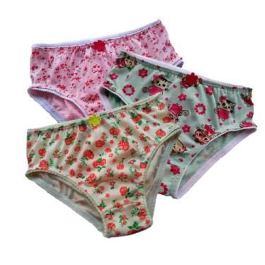 Imagem de Kit 03 Calcinhas Infantil Estampada Algodão Reforçada GG - VITALISHOP