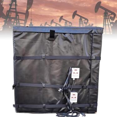 Imagem de Cobertor térmico de tambor de óleo externo aquecedor de barril IBC Ton, aquecedor de tambor de óleo de 55 galões/275 galões, cobertor aquecedor de tambor de cobertura total para aquecimento