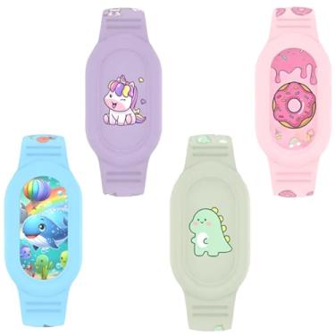 Imagem de Pulseira Compatível com Smarttag2 Infantil Impermeável Prova D'Água (verde dino)