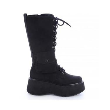 Imagem de Bota Coturno Plataforma Cano Alto Suzy Preto-Feminino