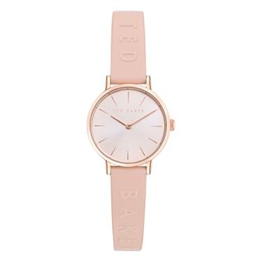 Imagem de Ted Baker Relógio feminino com pulseira de couro nude, rosa