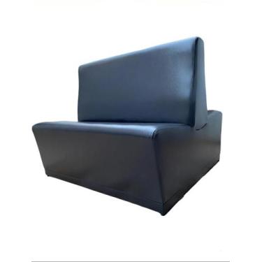 Imagem de Sofá Banco Duplo Para Restaurante 4 Lugares Sintético Preto Bares Lanc