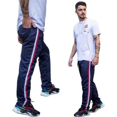 Imagem de 2 Calça Masc Tactel Agasalho Inverno Esportiva 073 - FR, 2 azul, Marin