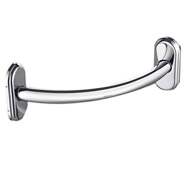 Imagem de Barra de apoio de segurança para banheiro, corrimão de banheiro com prateleira, superfície de apoio de braço de vaso sanitário de segurança tratamento de polimento antiderrapante/haste de suporte de