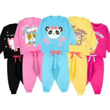 Imagem de Kit 3 Conjunto Inverno Infantil Frio Premium Moletom Menina Feminino Quentinho Confortável Bebê Roupa Criança (Menina, 4 anos)