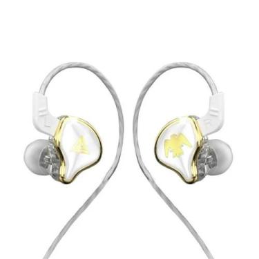 Imagem de Fones de ouvido QKZ AK6 ARES HiFi com fio e microfone Branco - PONTO D