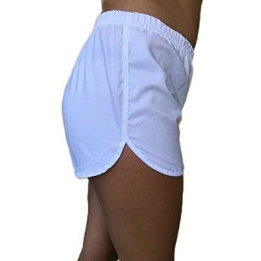 Imagem de Shorts Tactel Feminino Bermudinha Praia Treino Caminhada Vinha Fashion (BRANCO, G: 42-44)