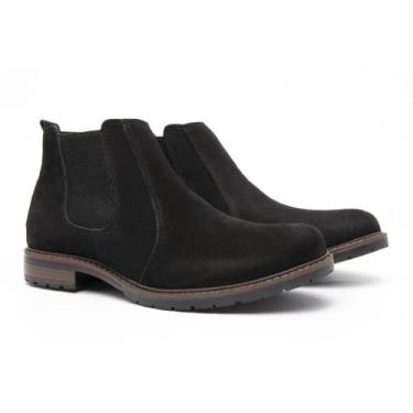 Imagem de Botina Masculina de Couro Premium Bota Butina Cor Preto - Ipê Mulato, 