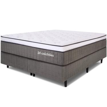 Imagem de Cama Box com Colchão Queen Molas Ensacadas Espuma D33 e Pillow de Visco Power Sleep 158x198cm - bf Colchões