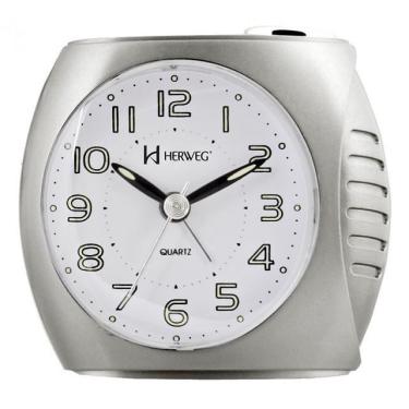 Imagem de Relógio Despertador Herweg 2586 070 Prata Metalico
