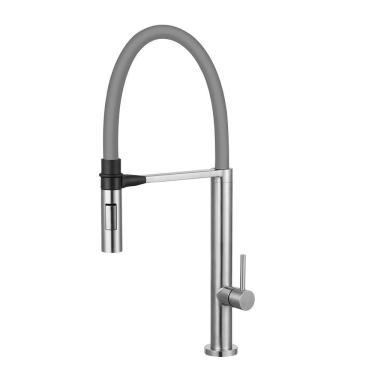 Imagem de Torneira Cozinha Pia Gourmet Monocomando Inox Flexível Cinza