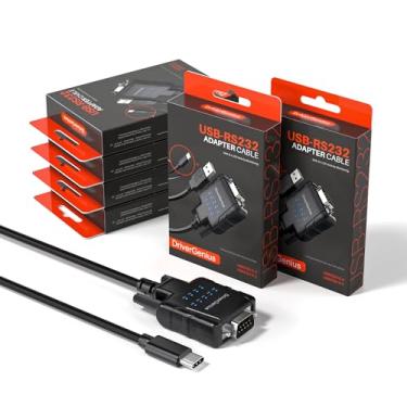 Imagem de DriverGenius USB232A-E-C | Adaptador USB-C para Serial/RS232 (DB9) – Uma ferramenta confiável para programação PLC, controle de robô, aquisição de dados e desenvolvimento de sistema integrado 【6 peças