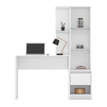 Imagem de Mesa Escrivaninha Com Armário Office Morada Estante Para Livros Premium Quarto E Sala Moderna Estudo E Trabalho