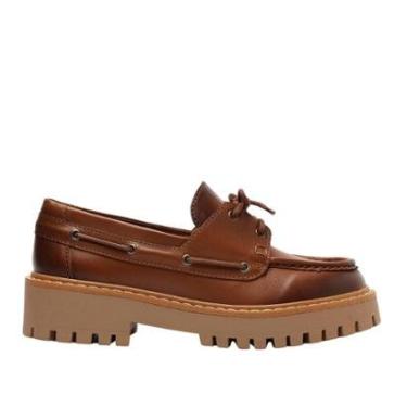 Imagem de Mocassim Arezzo Couro Tratorado Amarração Feminino-Feminino