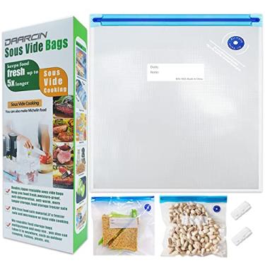 Imagem de Daarcin Sacos Sous Vide 20 peças 8,3 x 8,7 pol/21 x 22 cm sacos seladores a vácuo reutilizáveis livres de BPA mantêm os alimentos frescos